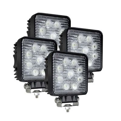 Alojamento do preto das luzes IP67 2160lm do trabalho da inundação do diodo emissor de luz do quadrado 4PCS